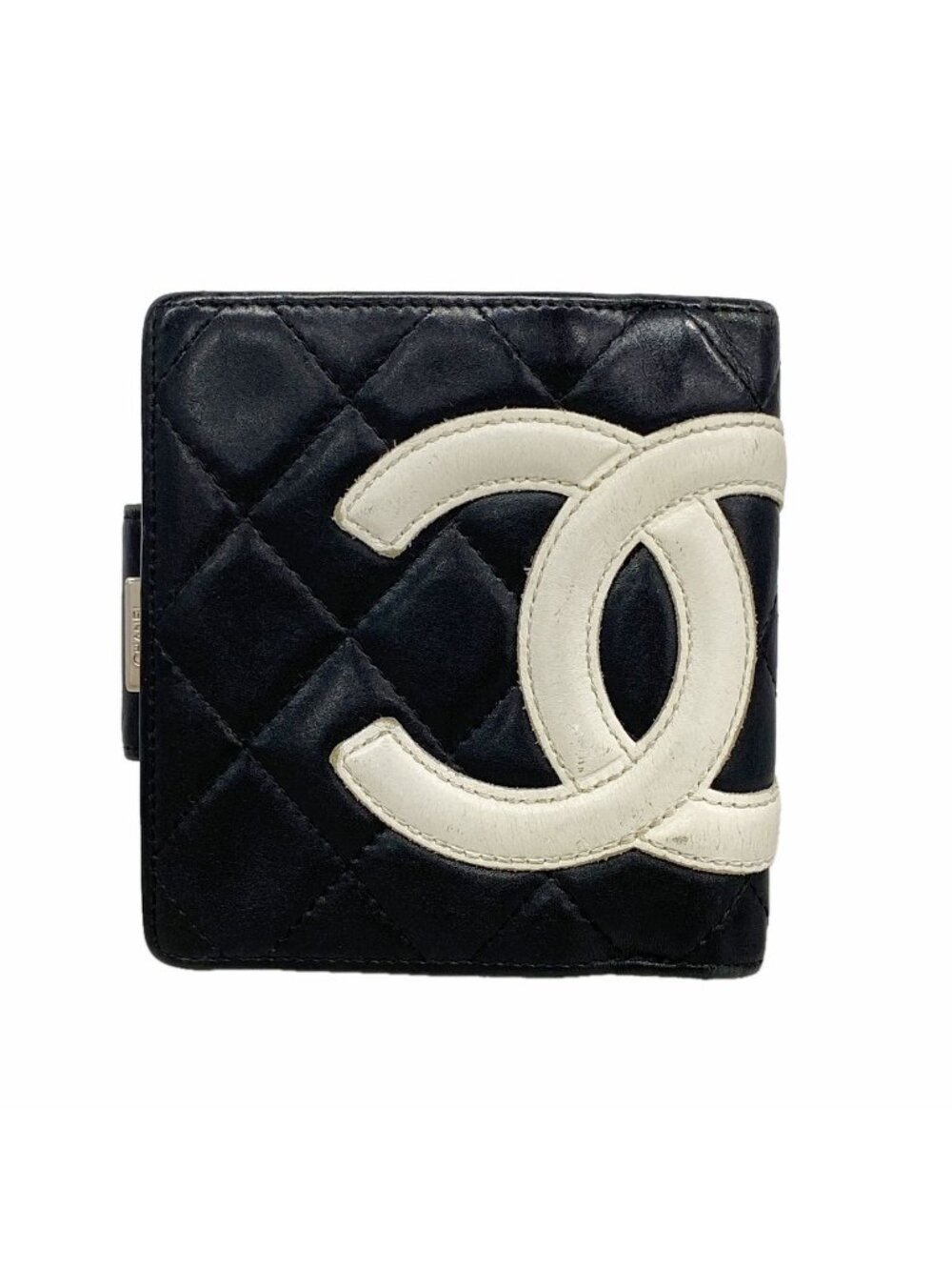 Chanel Wallet Cambon Lambskin Black Silver